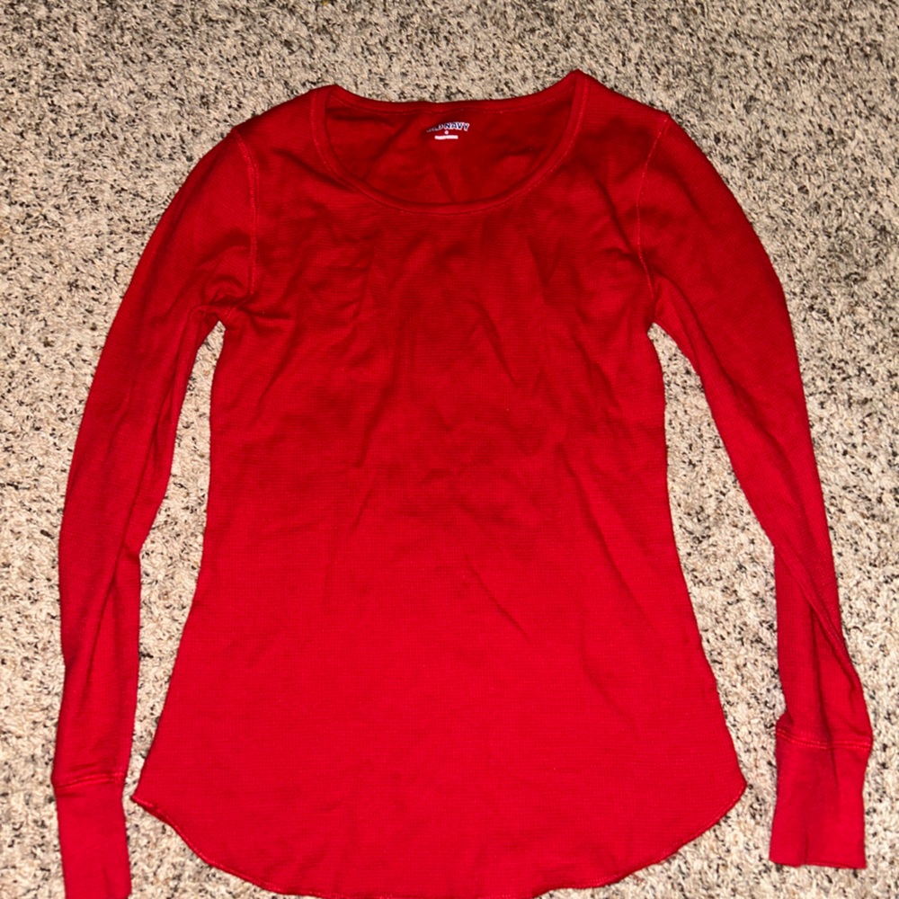 Old Navy Women's Bright Red Long Sleeve Top